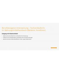 Fachverkäufer/in Nahrungsmittel - Bäckerei/Konditorei Unterweisungspräsentation