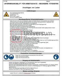 Download Dokument Anschlagen von Lasten - Unterweisungsblatt für Arbetssicherheit 