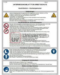 Download Dokument Koch/Köchin Küchenpersonal - Unterweisungsblatt für Arbeitsschutz 