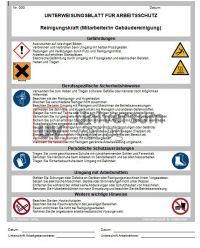 Download Dokument Reinigungskraft - Unterweisungsblatt für Arbeitsschutz