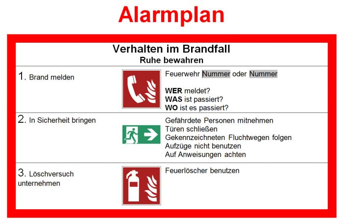 Alarmplan Aushang Zum Download Universum Shop