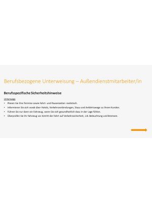 Unterweisungspräsentation Außendienstmitarbeiter